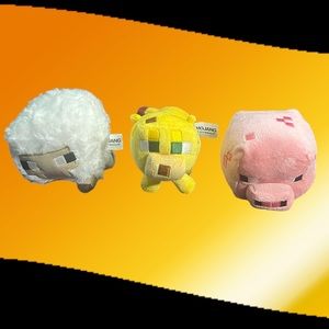 Mojang - Minecraft - Stuffed Animal Set of 3 - Sheep/Pig/Ocelot